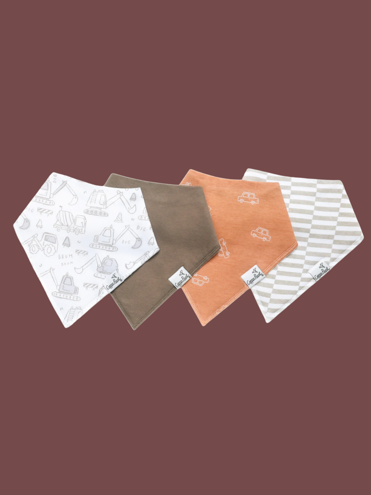 COPPER PEARL BANDANA BIBS IN GAGE