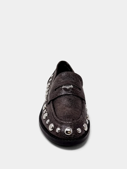 TRISHA STUDDED LOAFER X DARK TAUPE