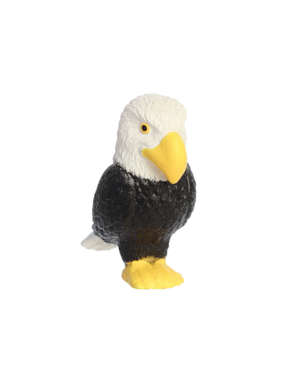 Aurora 4-inch bald eagle rubber toy figurine with white head and yellow beak