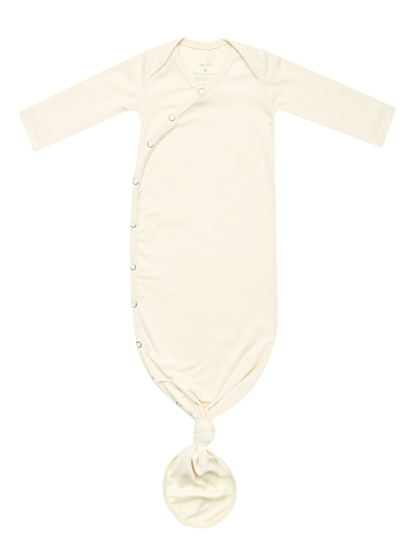 COPPER PEARL NEWBORN KNOTTED GOWN IN CRU