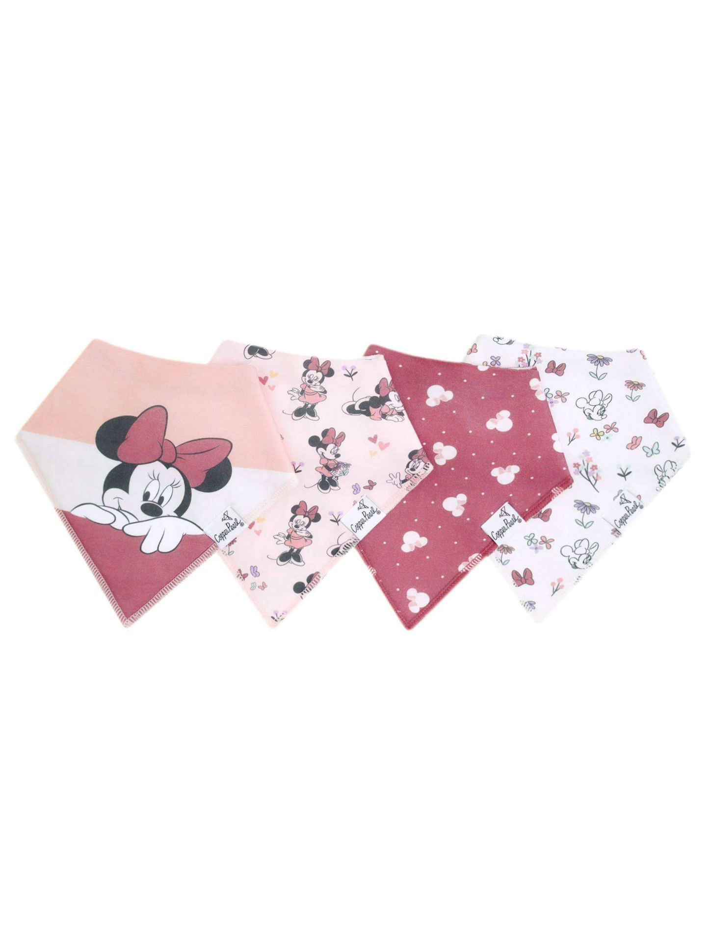COPPER PEARL BANDANA BIBS IN MINNIE MOUSE