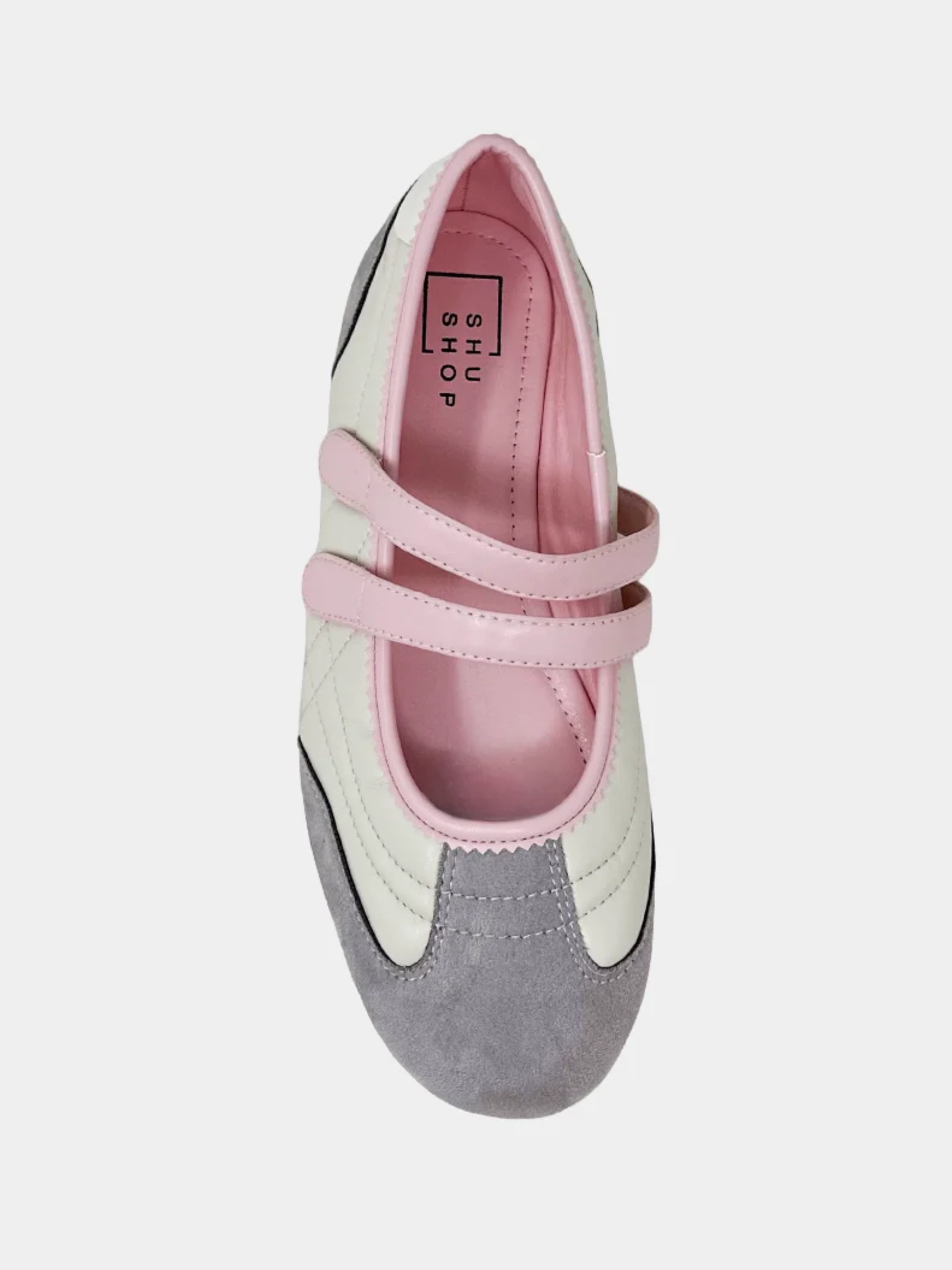 SALOME MARY JANE BALLET SNEAKER X LIGHT GREY &  PINK