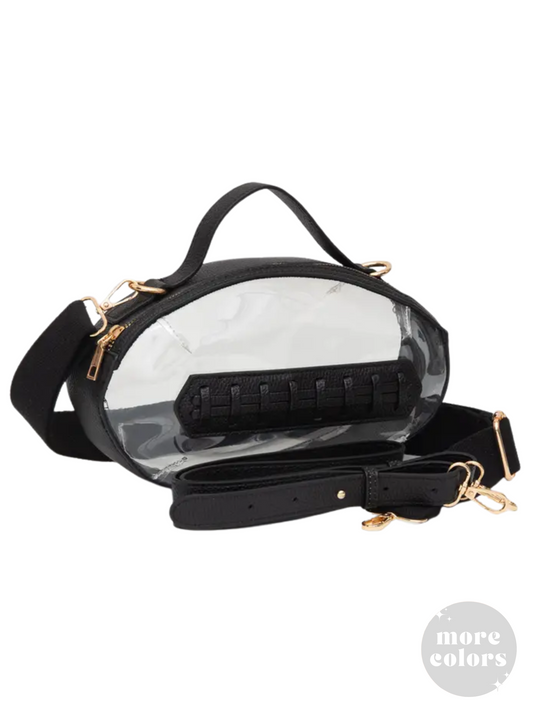 SIDELINE STYLE FOOTBALL SHAPED CLEAR PURSE