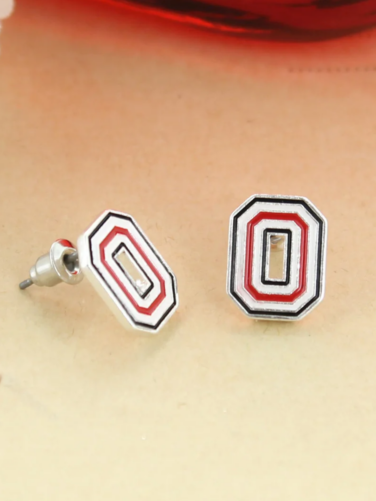 OHIO STATE ENAMEL STUD EARRINGS