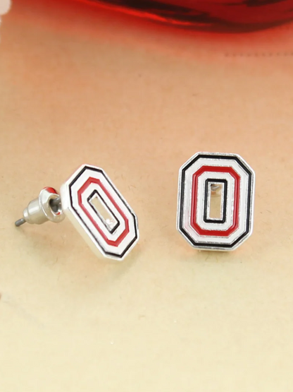 OHIO STATE ENAMEL STUD EARRINGS