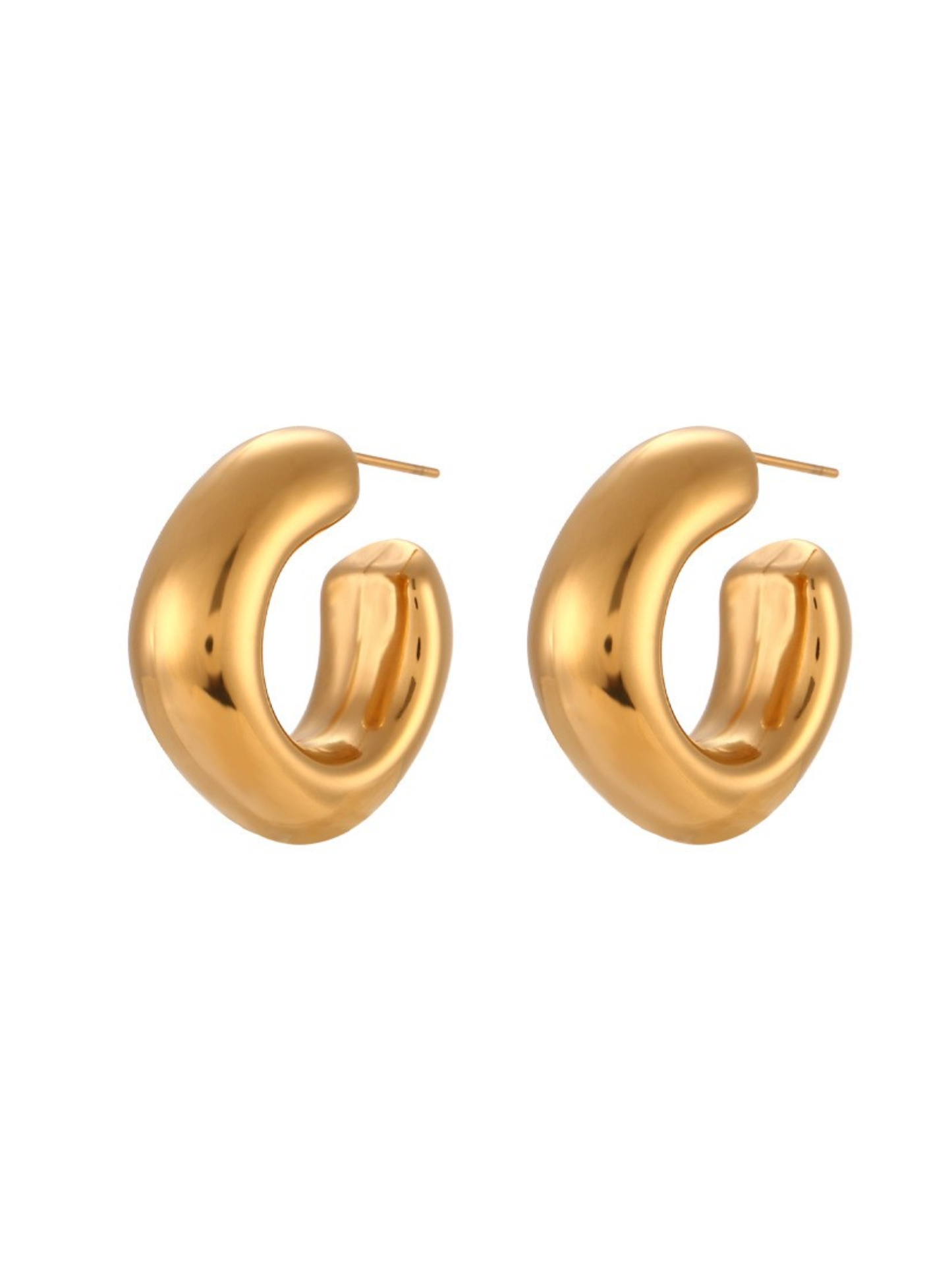 LUNA BUBBLE SQUARE HUGGIE HOOPS