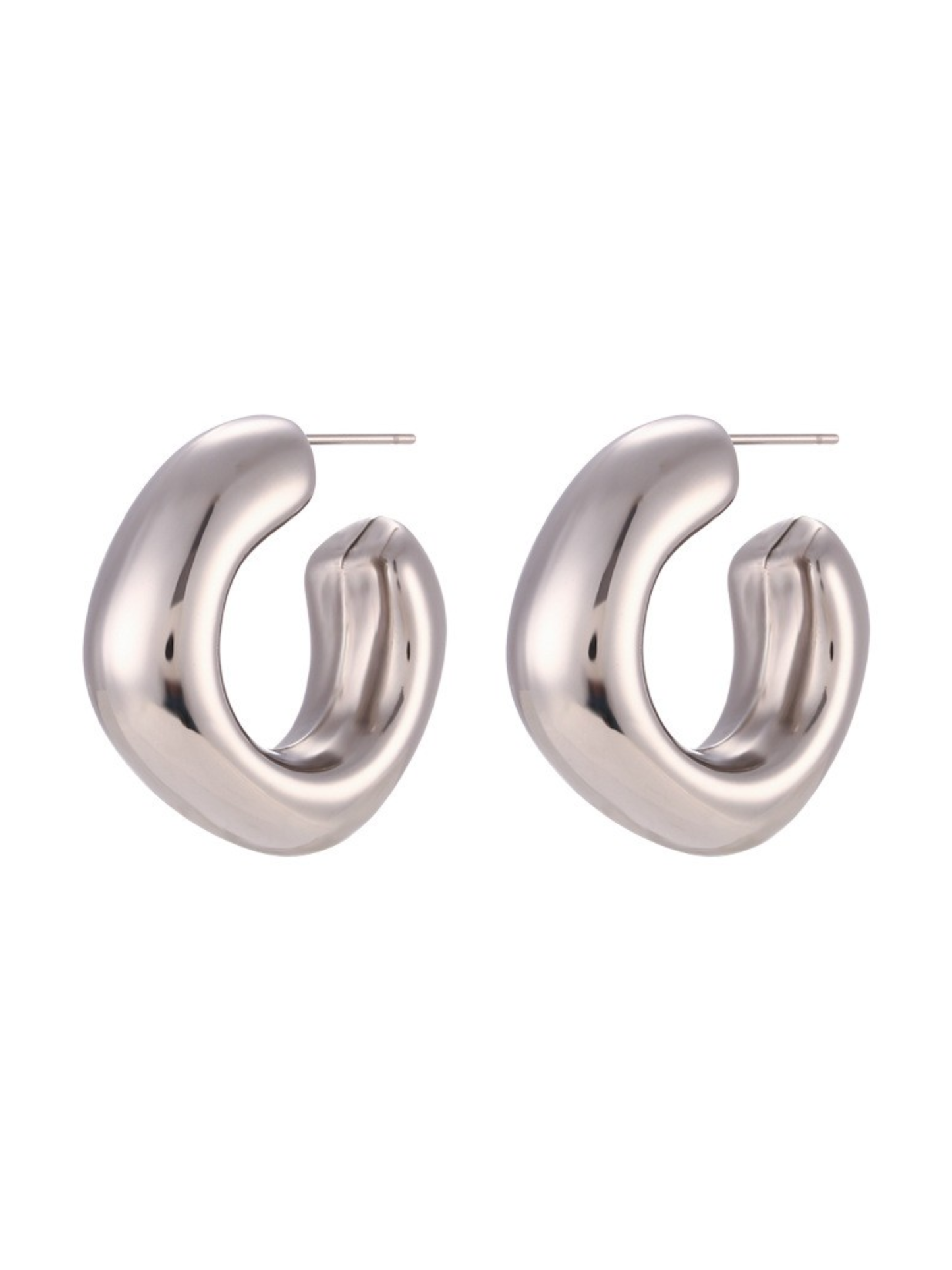 LUNA BUBBLE SQUARE HUGGIE HOOPS