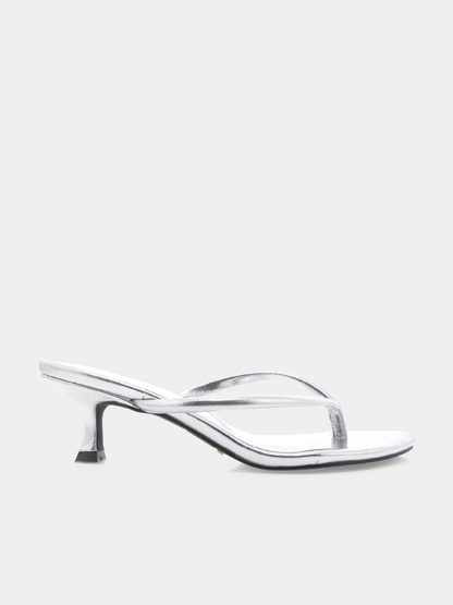 metallic silver sandal heel silver metallic flip flop kitten keels