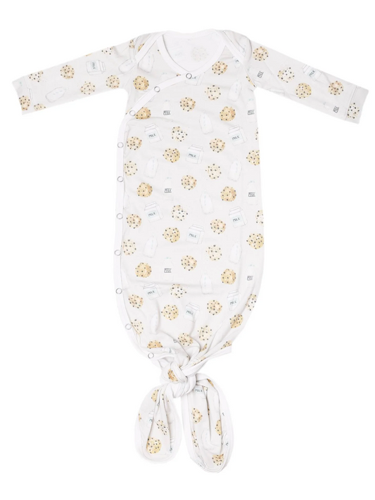 COPPER PEARL NEWBORN KNOTTED GOWN IN CHIP