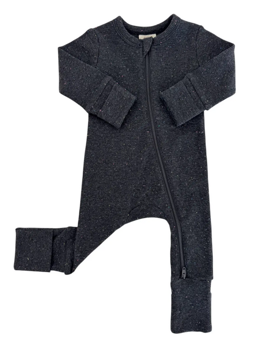 2-WAY ZIP ROMPER X CHARCOAL SPECKLE