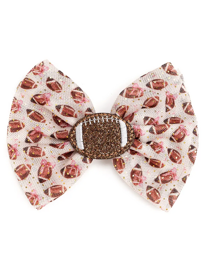 GAME DAY GLITZ TULLE BOW CLIP