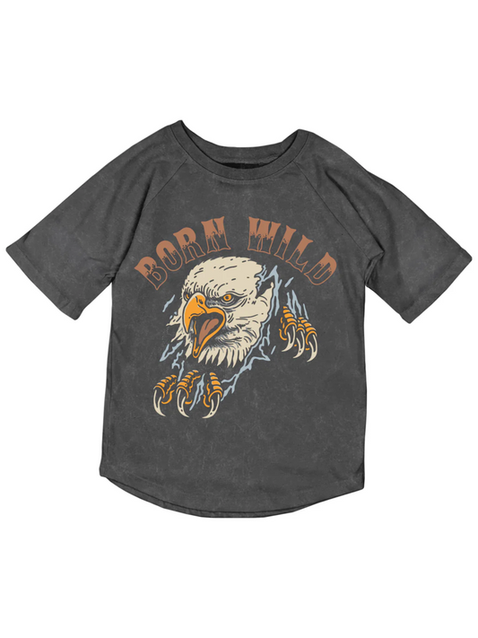 BORN WILD RAGLAN TEE