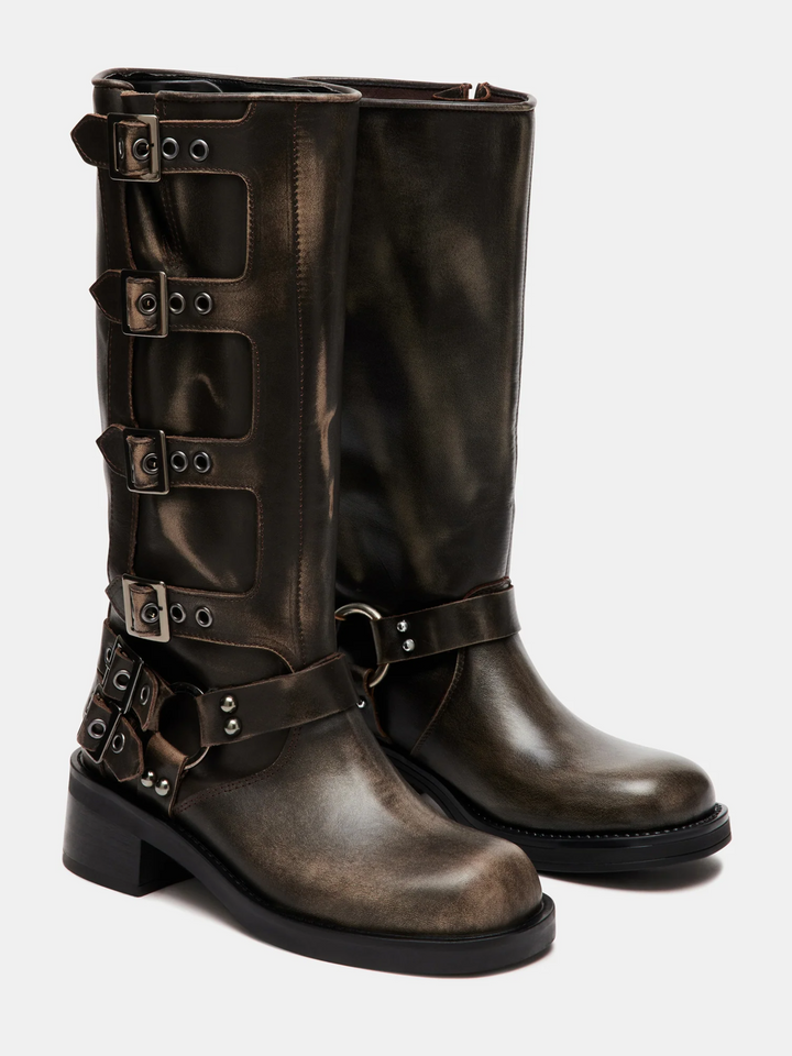 STEVE MADDEN ROCKY BOOT X BROWN DISTRESSED