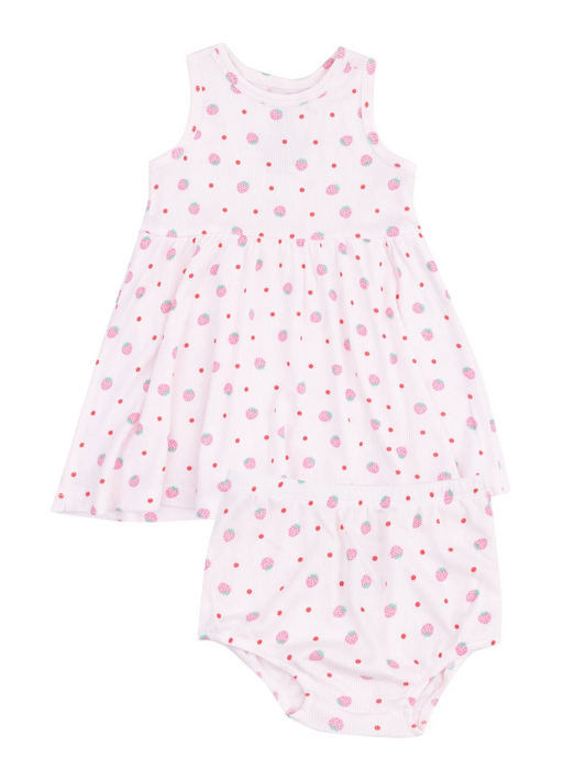 TANK DRESS & BLOOMER STRAWBERRY SWISS DOT