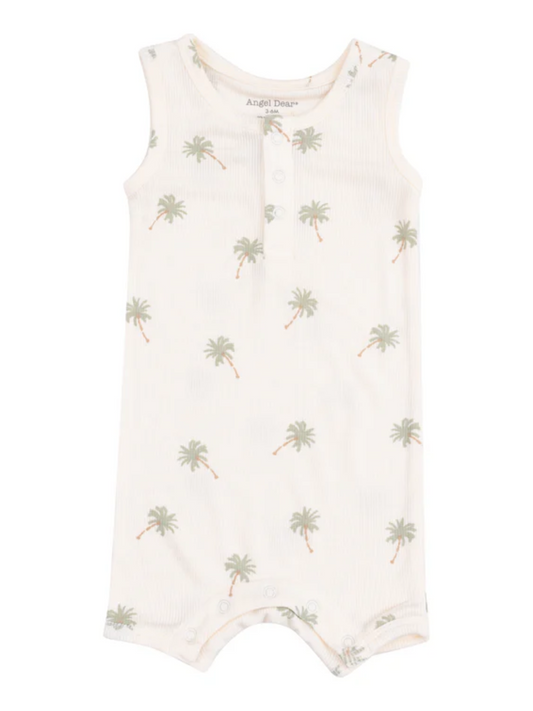 SLEEVELESS SHORTIE ROMPER X PALM TREES