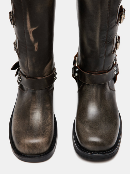 STEVE MADDEN ROCKY BOOT X BROWN DISTRESSED