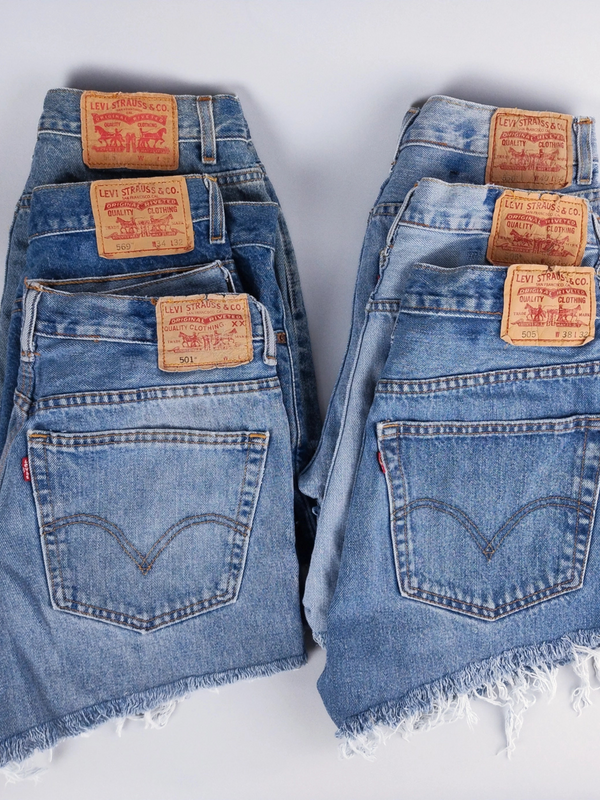 LEVI'S UPCYCLED HIGH RISE DENIM SHORTS