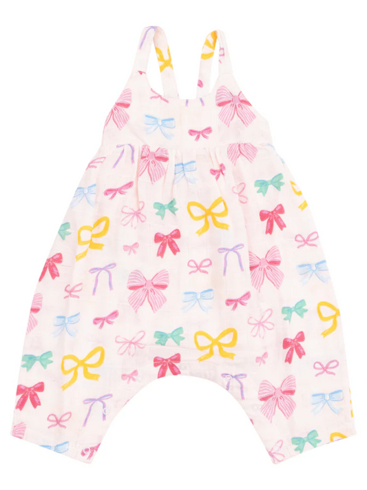 TIE BACK ROMPER X COLORFUL BOWS