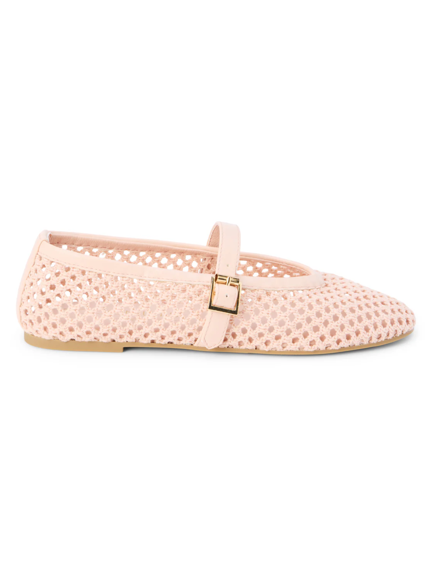 powder pink woven mesh ballet flats