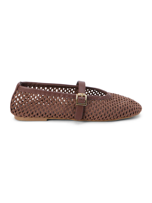 IT GIRL MESH BALLET FLAT X CHOCOLATE