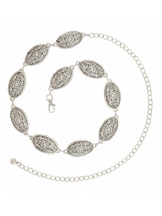 CANYON BLOSSOM TEXTURED METAL CHAIN BELT