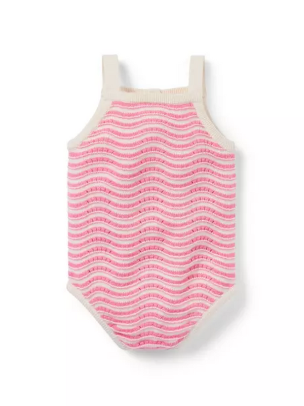 WAVY STRIPED ROMPER X PINK
