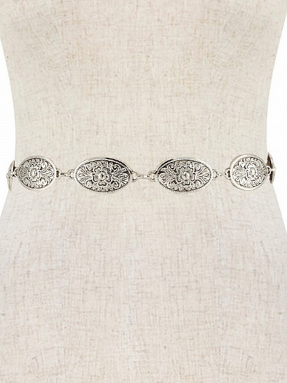 CANYON BLOSSOM TEXTURED METAL CHAIN BELT