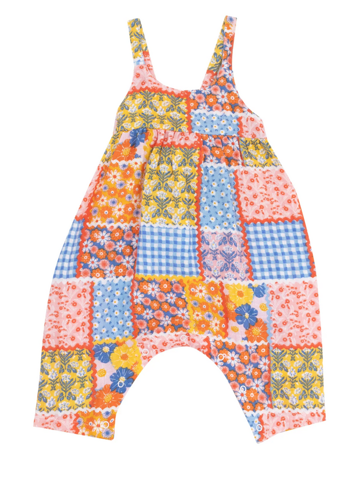 TIE BACK ROMPER X RIC RAC PATCHWORK