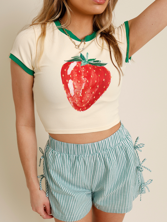 strawberry graphic baby tee 