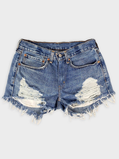 vintage levi's low rise frayed denim shorts