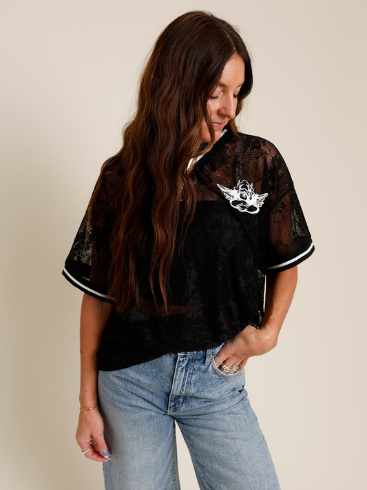 boys lie black sheer mesh jersey
