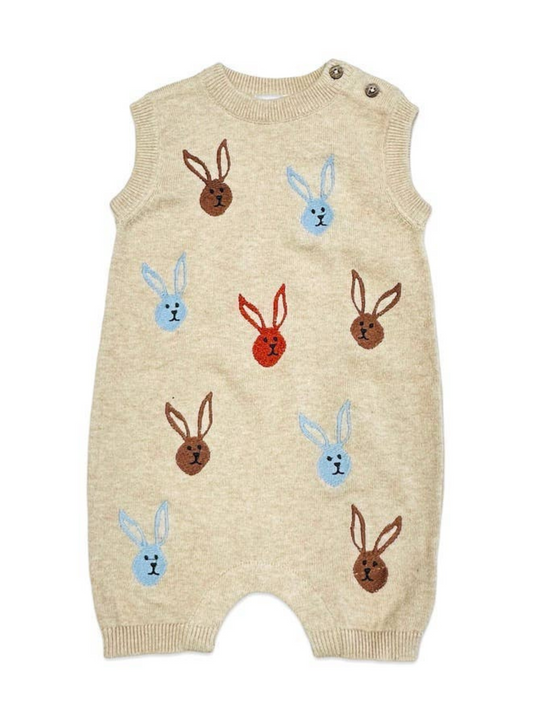 BUNNY RABBIT EMBROIDERED ROMPER