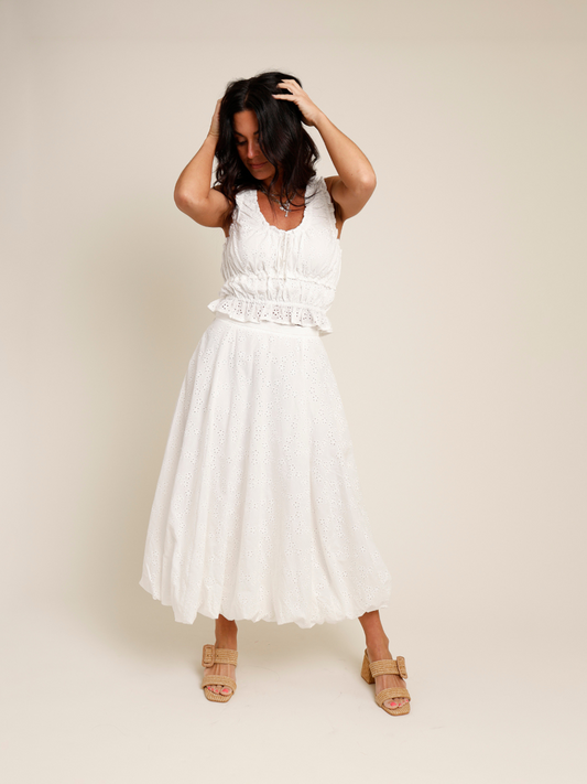 ASTR THE LABEL KISSEL EYELET MAXI SKIRT