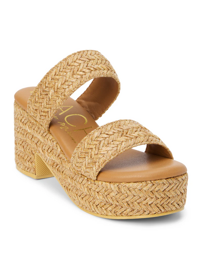 OCEAN AVE PLATFORM SANDAL X CAMEL