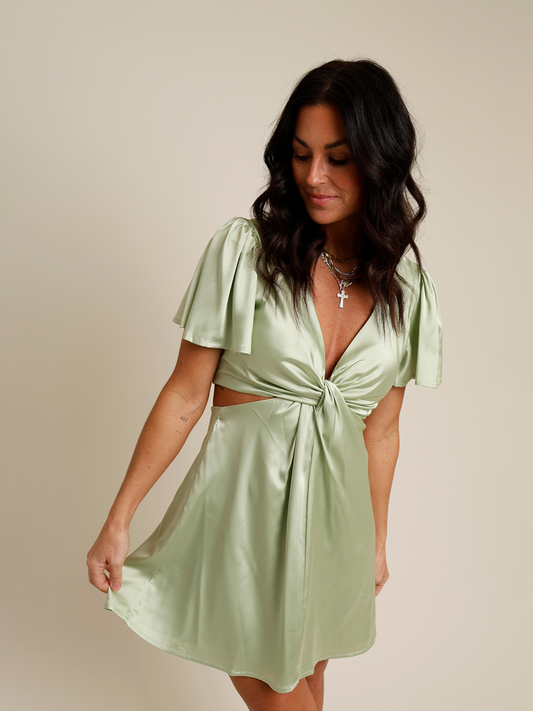 DELILAH KNOTTED CUT-OUT MINI DRESS