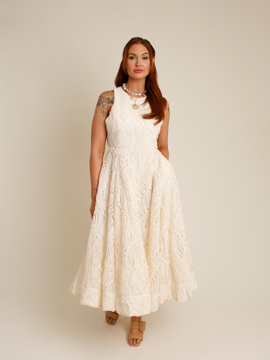 LILLEMOR 3D TEXTURED MIDI DRESS