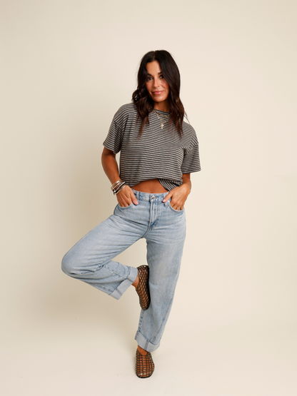 PISTOLA KACEY MID RISE CUFFED BOYFRIEND DENIM IN BERKELEY
