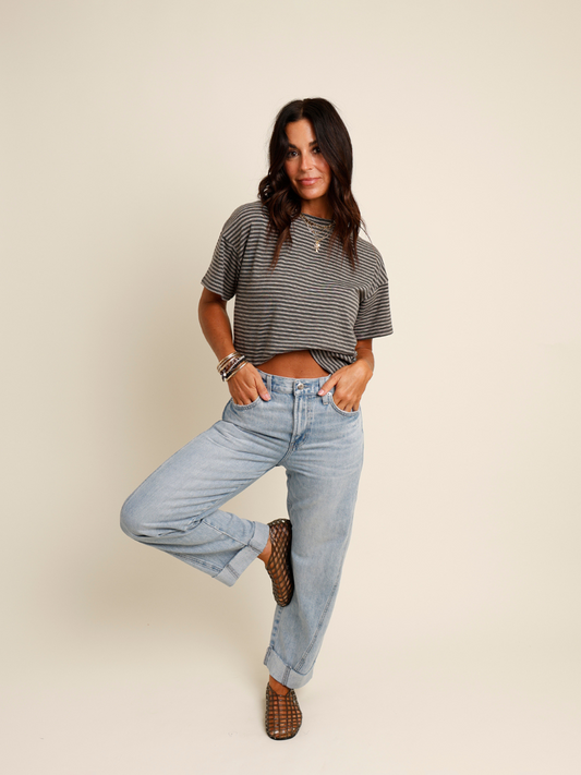 PISTOLA KACEY MID RISE CUFFED BOYFRIEND DENIM IN BERKELEY