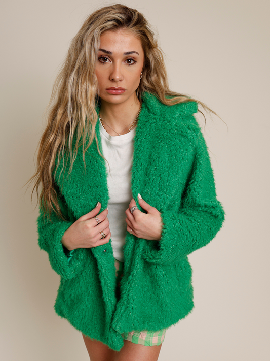 3RD AVE KELLY GREEN TEDDY COAT
