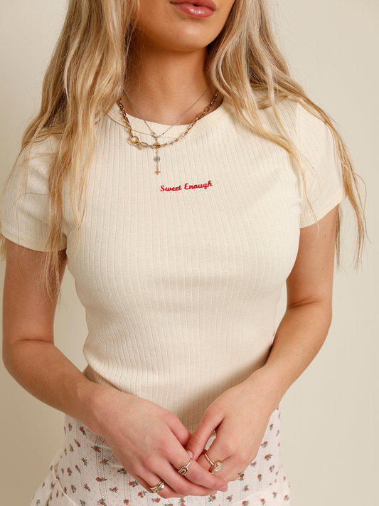ribbed sweet enough baby tee 