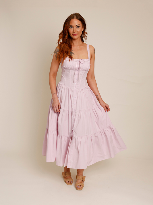ASTR THE LABEL TEMPERANCE TIERED MILKMAID MAXI DRESS