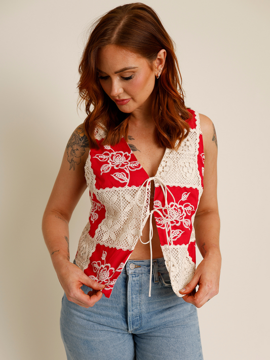 BLUSH HOUR TIE FRONT TOP