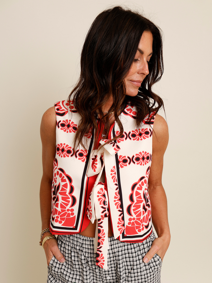 liberty tie-front top blouse 