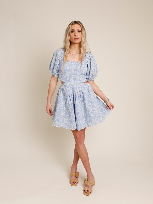 APRIL EMBROIDERED MINI DRESS
