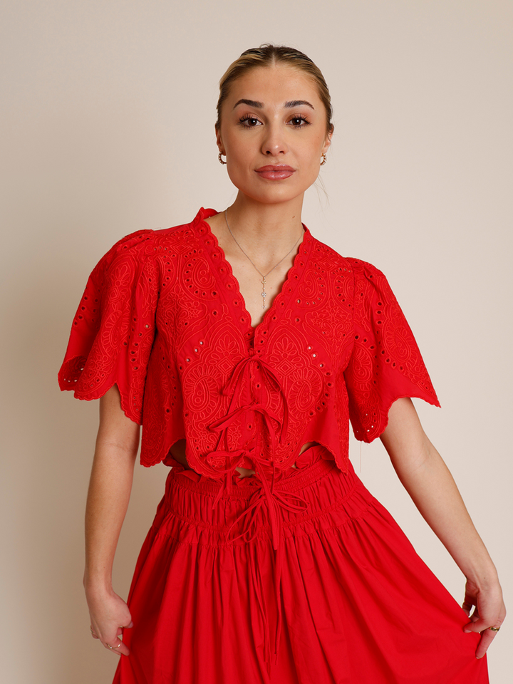 LOVE STORY EYELET TOP