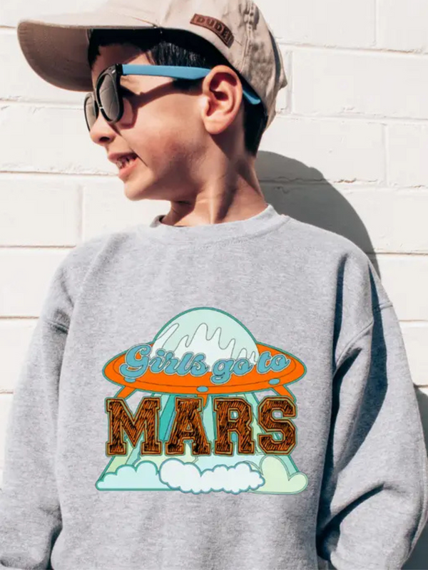 GIRLS GO TO MARS CREWNECK PULLOVER