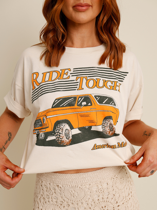 white ride tough graphic tee 