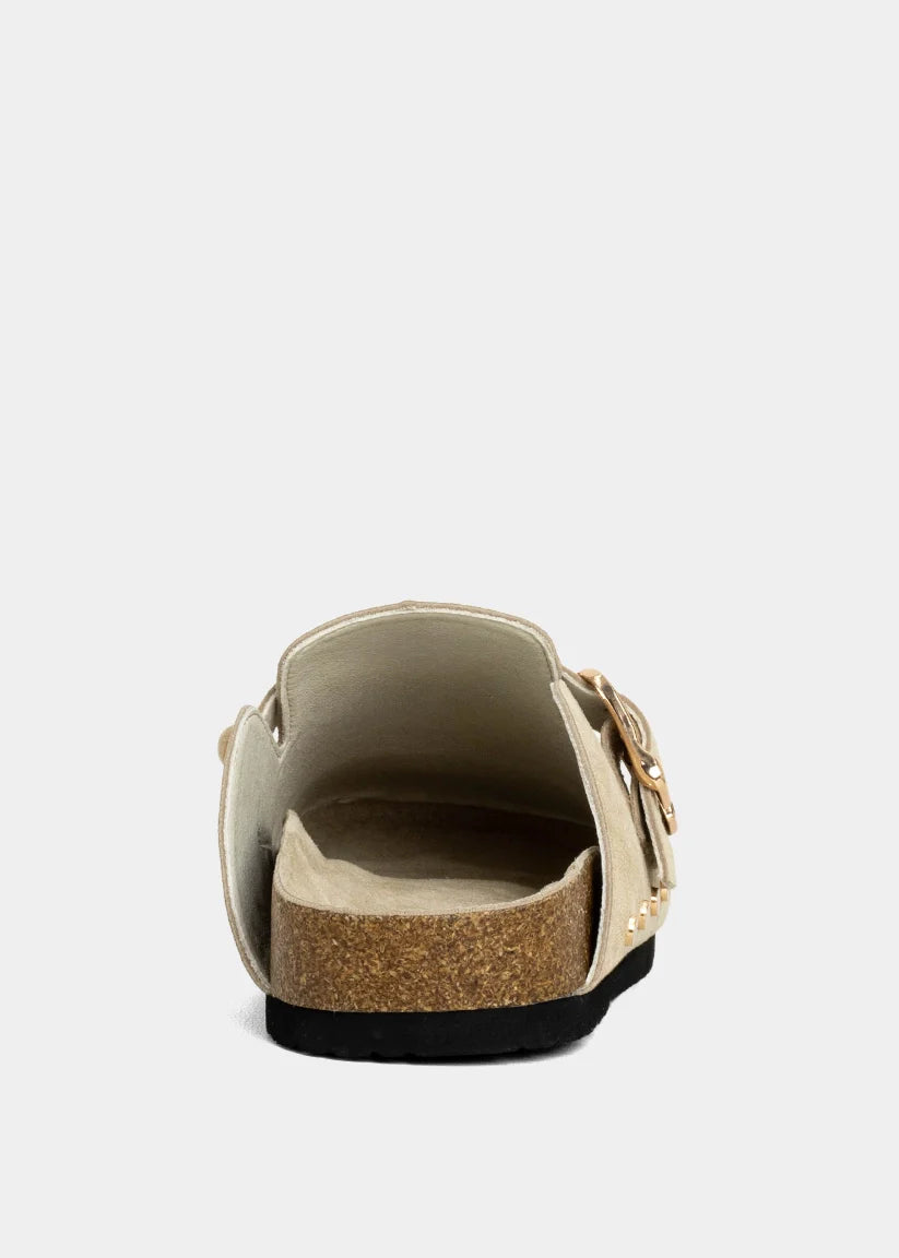 TINA STUDDED CLOG X BEIGE SUEDE