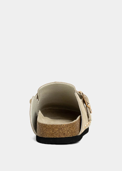 TINA STUDDED CLOG X BEIGE SUEDE