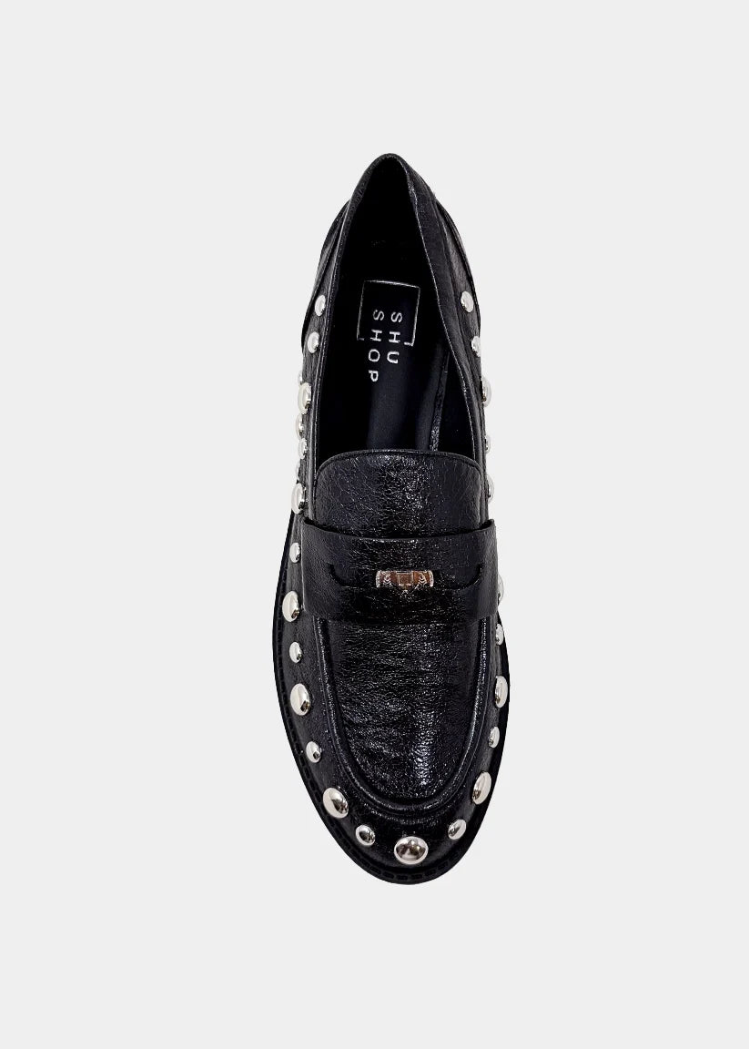 TRISHA STUDDED LOAFER X CHARCOAL